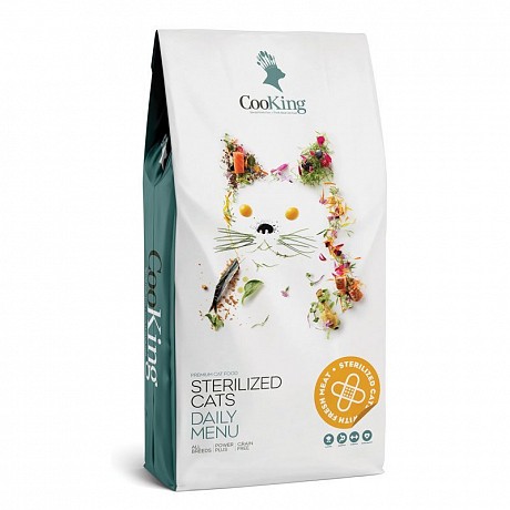Hrana uscata pentru pisici CooKing Sterelized Catsfără cereale cu carne proaspătă  8 kg.