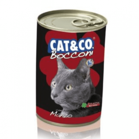 Conserve/hrana umeda pentru pisici Cat&Co Beef cu vita 405 gr.