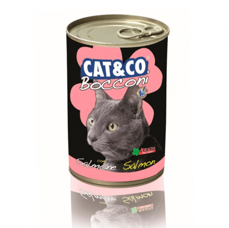 Conserve/hrana umeda pentru pisici Cat&Co Samon cu somon/peste 405 gr.